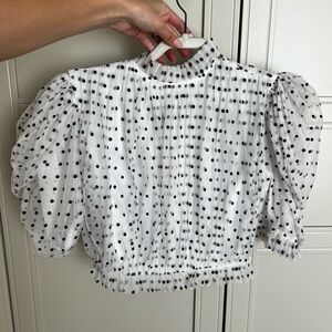 Majorelle polka dot top XS